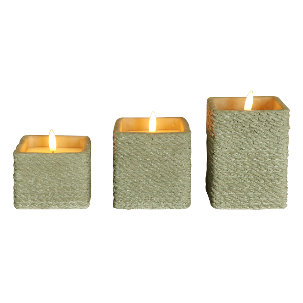 Coinnle 3D Wick Flameless faoi stiúir le cianda le haghaidh maisiú baile