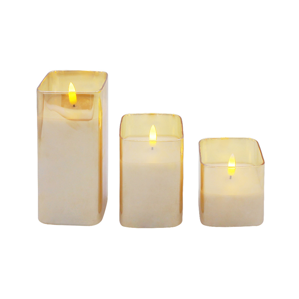 Feadán gloine 3D lampa coinneal colúin faoi stiúir